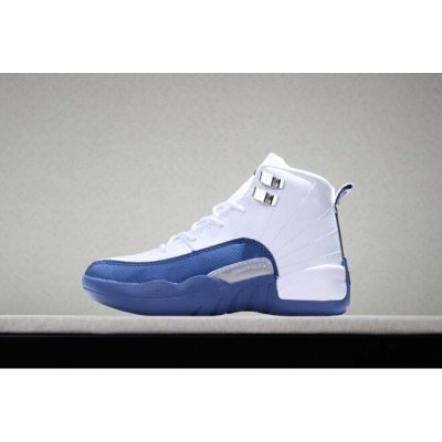 Kid's Air Jordan 12 "French Blue" White/French Blue-Metallic Sil