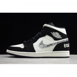 Air Jordan 1 Mid "Equality" Black/Sail-Wolf Grey 852542-010