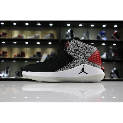 Air Jordan XXX2 Black Elephant Print Cement White/Red