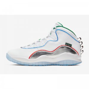 2020 Air Jordan 10 "Wings" White/Clover-Chrome-Black CK4352-103