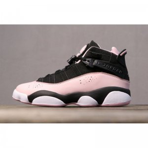 2019 Women's Air Jordan 6 Rings Black/Pink Foam-White 323399-006