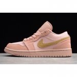 2019 Wmns Air Jordan 1 Low GS Coral Stardust Pink Club Gold CJ92