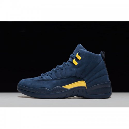 PSNY x Air Jordan 12 "Michigan" PE College Navy/Amarillo BQ3180-