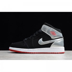 2019 Air Jordan 1 Mid "Johnny Kilroy" Black/Gym Red-Metallic Sil