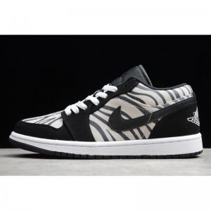 2019 Air Jordan 1 Low "Zebra" Black/White-Sail 553560-057