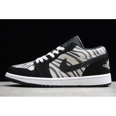 2019 Air Jordan 1 Low "Zebra" Black/White-Sail 553560-057