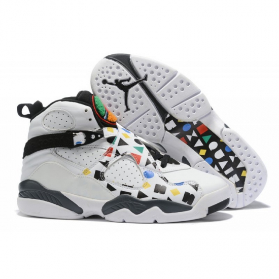 2019 Air Jordan 8 "Quai 54" White/Black-Multi-Color For Sale - Click Image to Close