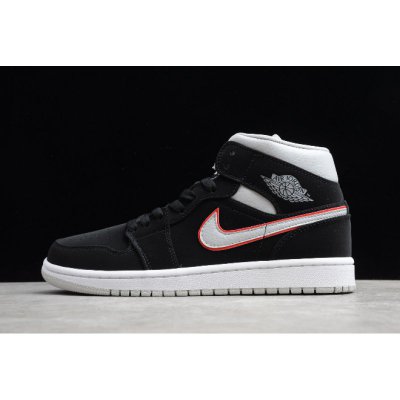 2020 Air Jordan 1 Mid Black Particle Grey Gym Red 554724-060