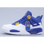 2020 Air Jordan 4 Curry Warriors White/Laser Orange-Racer Blue-B