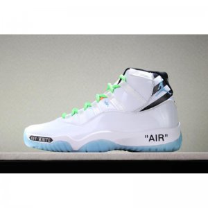 Custom Off-White x Air Jordan 11 White/Legend Blue/Black/Green F