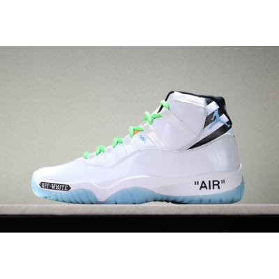 Custom Off-White x Air Jordan 11 White/Legend Blue/Black/Green F