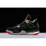 New Air Jordan 4 Retro "Bred" Black/Cement Grey-Fire Red 308497-