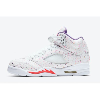 2020 Air Jordan 5 GS "Easter" White/Laser Crimson-Voltage Purple