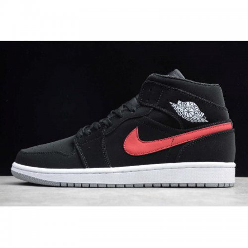 2019 Air Jordan 1 Retro Mid "Black University Red" Multi-Color S