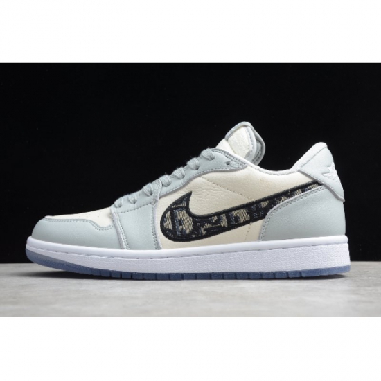2020 Dior x Air Jordan 1 Low AJ1 Grey/White-Black 553668-998 - Click Image to Close
