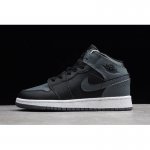 Air Jordan 1 Mid GS Black/Dark Grey-Summit White 554725-041