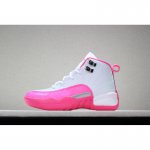Kid's Air Jordan 12 "Valentine's Day" White/Dynamic Pink-Metalli