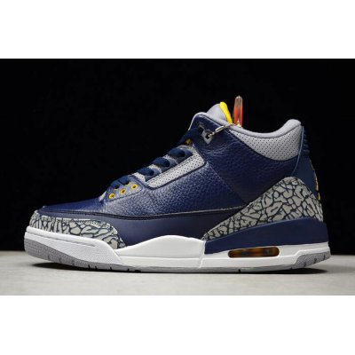 Air Jordan 3 Retro "Michigan" PE Collegiate Navy/Amarillo-Cement