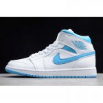 2020 Air Jordan 1 Mid UNC White/Light Blue Men's and Women's Siz