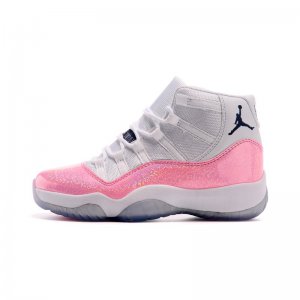 New Air Jordan 11 GS White Pink Black Basketball Shoes