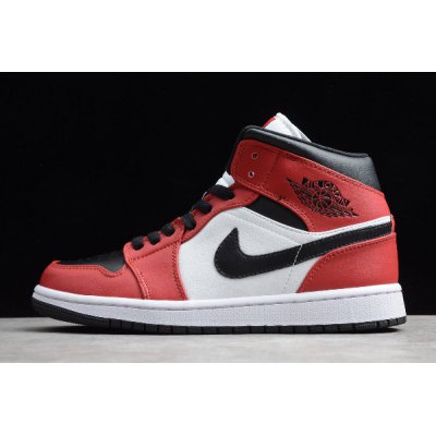 2020 Air Jordan 1 Mid "Chicago Black Toe" Black/Gym Red-White 55