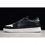 2019 Women's Air Jordan 1 Low Slip Black/Volt-Phantom-Silt Red A
