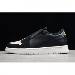 2019 Women's Air Jordan 1 Low Slip Black/Volt-Phantom-Silt Red A