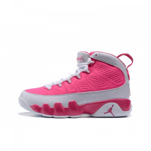 Women's Air Jordan 9 GS Peach Pink/White Basketball Shoes
