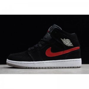 Air Jordan 1 Mid "Multicolor Swoosh" Black/University Red-Blue 5
