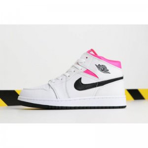 Air Jordan 1 Mid GS "Hyper Pink" White/Black-Hyper Pink 555112-1