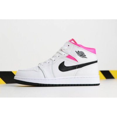 Air Jordan 1 Mid GS "Hyper Pink" White/Black-Hyper Pink 555112-1