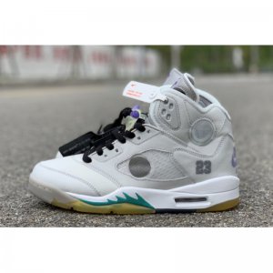 2020 OFF-WHITE x Air Jordan 5 Grey/Green-White CT8480-105