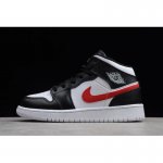 Grade School Air Jordan 1 Mid "Multi Swoosh" Black/White-Univers