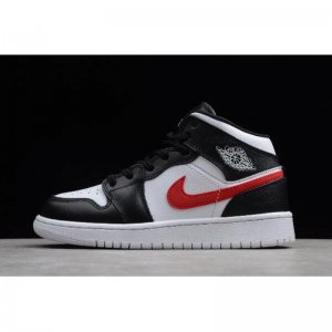 Grade School Air Jordan 1 Mid "Multi Swoosh" Black/White-Univers