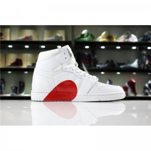 New Air Jordan 1 High White/Half Heart Women's and Men's Size Fo