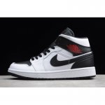 2019 Air Jordan 1 Mid "Reverse Black Toe" White/Black-Gym Red BQ