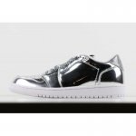 Air Jordan 1 Retro Low No Swoosh OG Pinnacle Metallic Silver/Whi