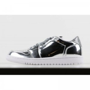 Air Jordan 1 Retro Low No Swoosh OG Pinnacle Metallic Silver/Whi