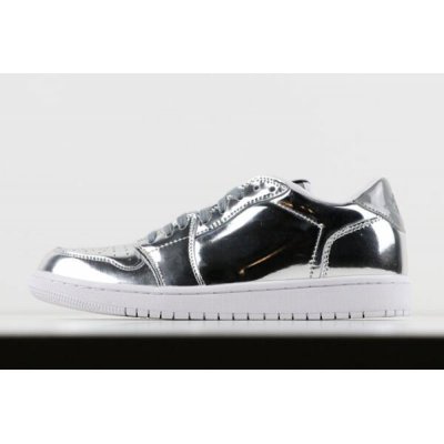 Air Jordan 1 Retro Low No Swoosh OG Pinnacle Metallic Silver/Whi