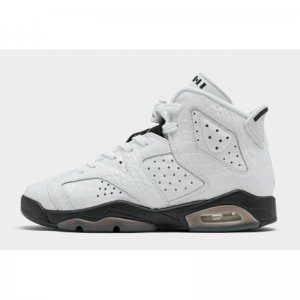 2020 Air Jordan 6 GS "Alligator" White/Black-Alligator 384665-11