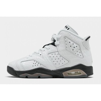 2020 Air Jordan 6 GS "Alligator" White/Black-Alligator 384665-11