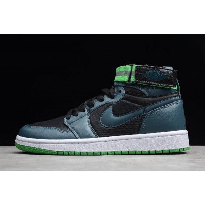 2019 Air Jordan 1 High Strap Black/Teal-White-Light Green Spark