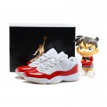 New Air Jordan 11 Low White/Varsity Red-Black Men's and Women's