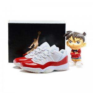 New Air Jordan 11 Low White/Varsity Red-Black Men's and Women's