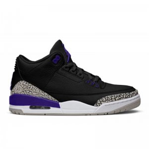 2020 Air Jordan 3 "Court Purple" Black/Cement Grey-White-Court P