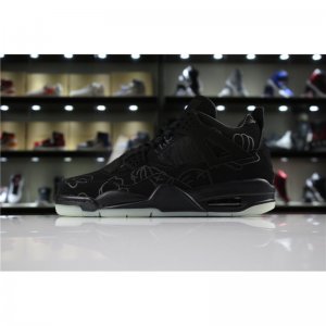 Mens KAWS x Air Jordan 4 "Cool Black" glow-in-the-dark outsole