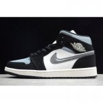 2020 Air Jordan 1 Mid "Satin" Blue/White-Black 852542-011 For Sa