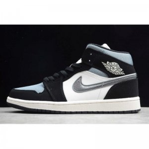 2020 Air Jordan 1 Mid "Satin" Blue/White-Black 852542-011 For Sa