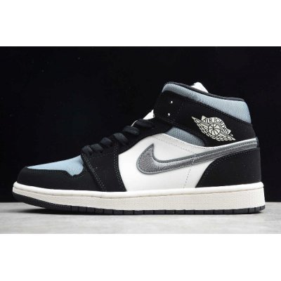 2020 Air Jordan 1 Mid "Satin" Blue/White-Black 852542-011 For Sa