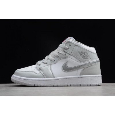 Air Jordan 1 Mid GS Grey Fog/Deadly Pink 555112-012